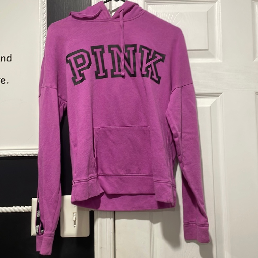 PINK purple drawstring hoodie size XS